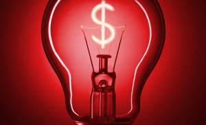 lampada de luz vermelha com simbolo do sinheiro